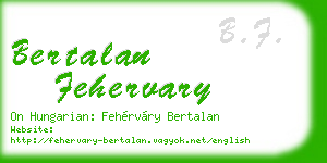 bertalan fehervary business card