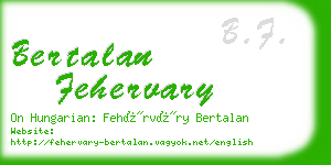 bertalan fehervary business card